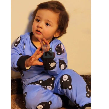 Blue Bears print Night Suit for kids (01 Pcs) (-129)