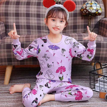 Purple I’m Lovly Barbie Printed Kids Night Suit