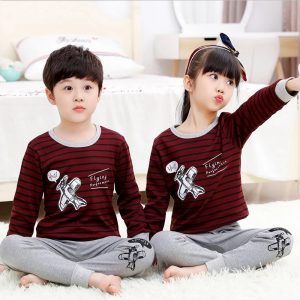 Maroon Flying with Grey Printed Full Sleeves Suit For Kids