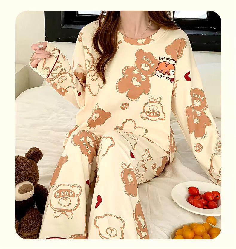 Off White Dream Bear Full Sleeves Printed Night Suit